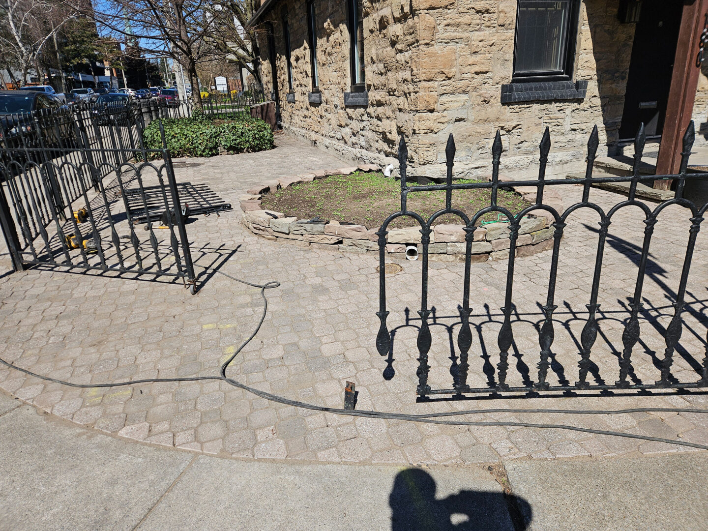 Antique Iron Fence Damaged by collision with a car